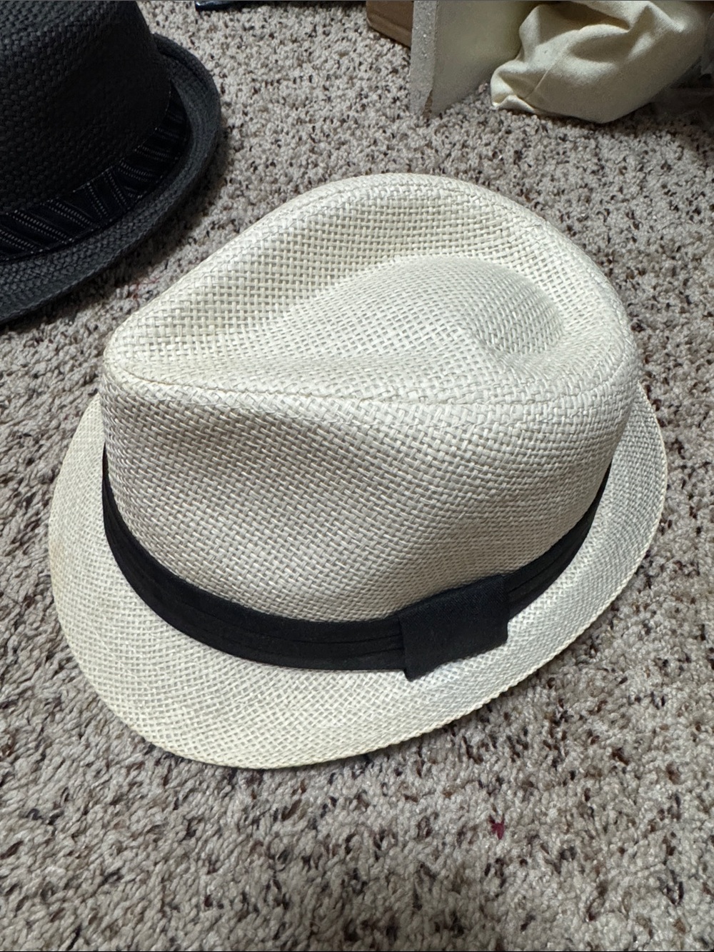 Classic Straw Fedora with Black Band
